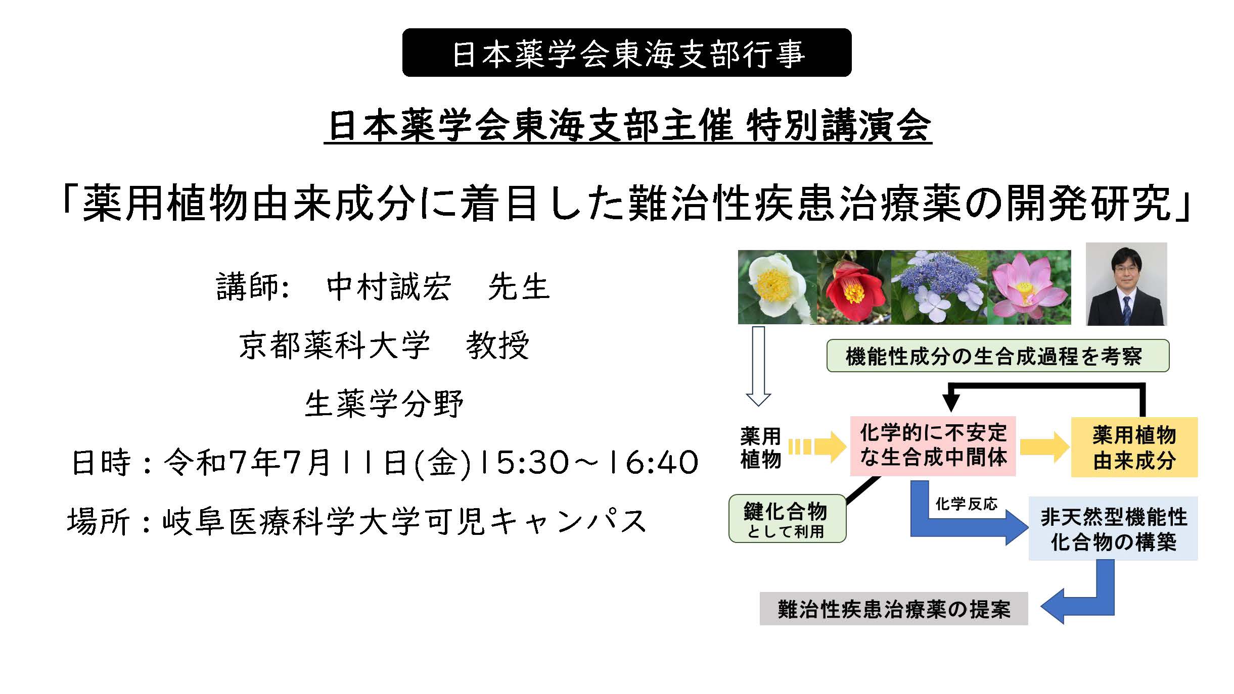日本薬学会東海支部特別講演会